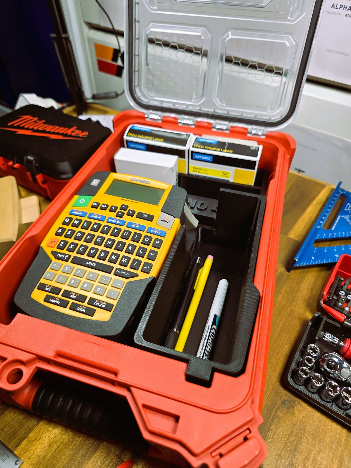 Dymo Rhino 4200 Insert - compatible with the Milwaukee Packout Compact Organizer (Model 48-22-8435)